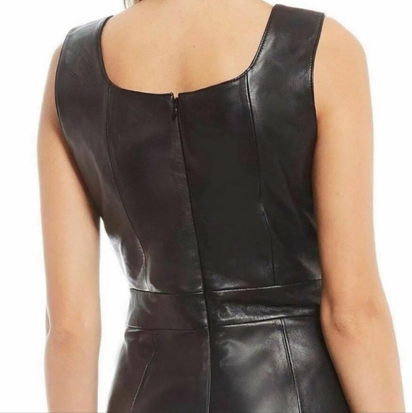 Antonio Melani Black Leather MIDI Dress Size 8 - Picture 8 of 8